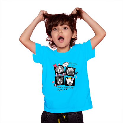 Adorable Dog Faces Kids T-Shirt - Super Combed Bio-Wash Cotton (D140)