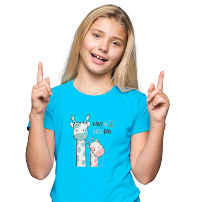 Cute Giraffe Kids T-Shirt - Soft Cotton, Fun & Playful Design (D149)