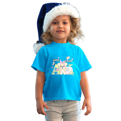 Sweet Apple Bear Kids T-Shirt - Super Combed Bio-Wash Cotton (D156)