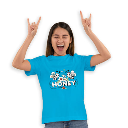 Buzzing Honey Bee Kids T-Shirt - Soft Super Combed Cotton for All-Day Comfort (D160)