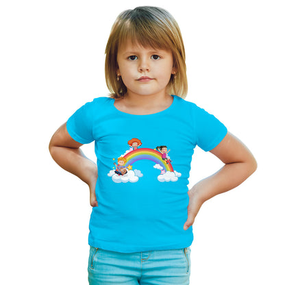 Personalized Rainbow Kids T-Shirt - Custom Name Print on Soft Cotton (D67)