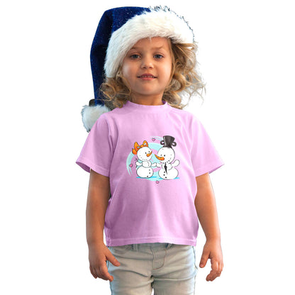 Snow Ball Delight Kids T-Shirt - Super Combed Cotton, Round Neck, Half Sleeves (D106)