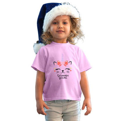 So Meow-gical Kids' Cotton T-Shirt - Super Combed Bio-Wash (D108)