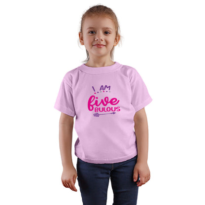 5th Birthday Kids T-Shirt - Super Combed Bio-Wash Cotton (D119)
