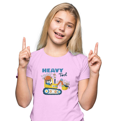 Kids Cartoon Construction Adventure T-Shirt - Super Combed Cotton, Half Sleeve (D130)