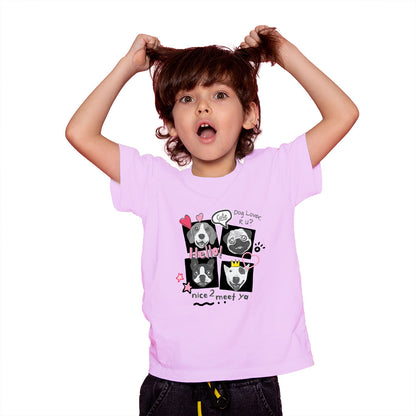Adorable Dog Faces Kids T-Shirt - Super Combed Bio-Wash Cotton (D140)