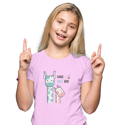 Cute Giraffe Kids T-Shirt - Soft Cotton, Fun & Playful Design (D149)