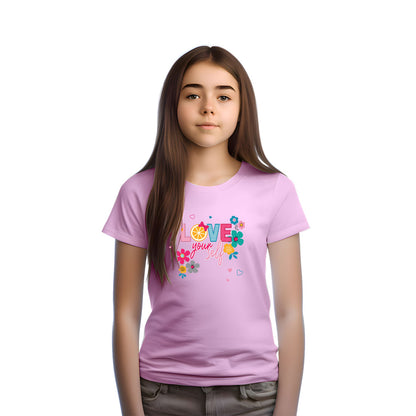 Love Yourself Kids T-Shirt - Super Soft Cotton for Confident Little Ones (D153)