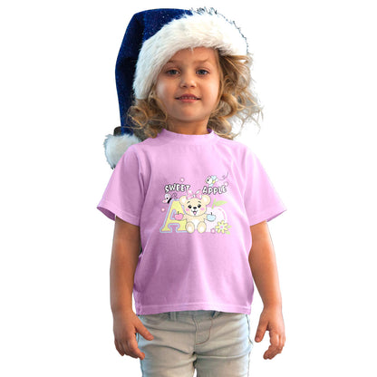Sweet Apple Bear Kids T-Shirt - Super Combed Bio-Wash Cotton (D156)