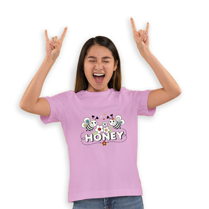 Buzzing Honey Bee Kids T-Shirt - Soft Super Combed Cotton for All-Day Comfort (D160)