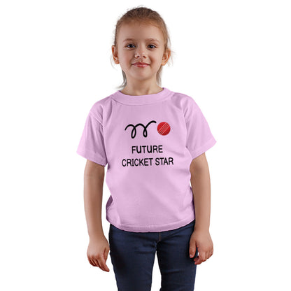 Future Cricket Star Kids T-Shirt - Super Combed Bio-Wash Cotton (D63)