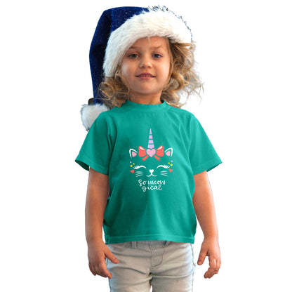 So Meow-gical Kids' Cotton T-Shirt - Super Combed Bio-Wash (D108)