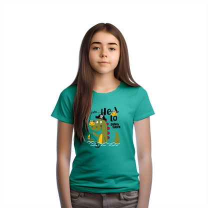 Dino Pirate Adventure Kids T-Shirt - Super Combed Bio-Wash Cotton (D120)