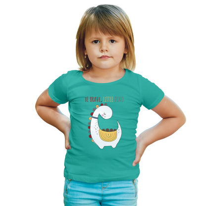 Be Brave Little Dino Kids T-Shirt - Super Combed Bio-Wash Cotton (D135)