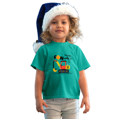 Fun Work Excavator Kids T-Shirt - Soft Cotton for Little Builders (D138)