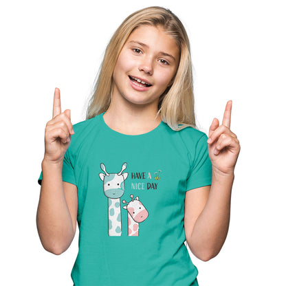 Cute Giraffe Kids T-Shirt - Soft Cotton, Fun & Playful Design (D149)