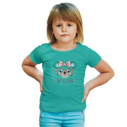 Adorable Girl Bear Kids T-Shirt - Super Combed Bio-Wash Cotton (D152)