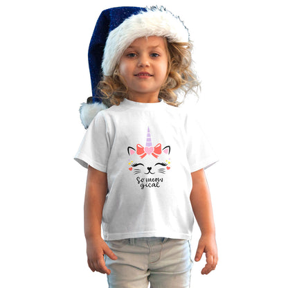 So Meow-gical Kids' Cotton T-Shirt - Super Combed Bio-Wash (D108)