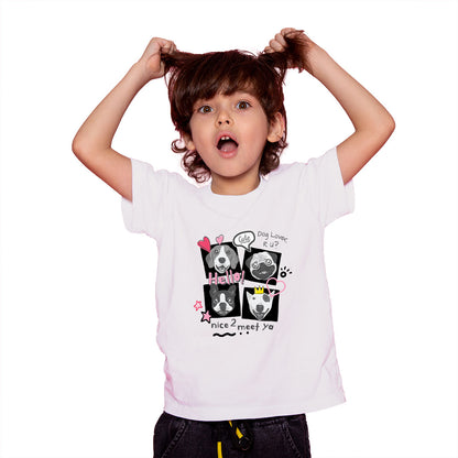 Adorable Dog Faces Kids T-Shirt - Super Combed Bio-Wash Cotton (D140)