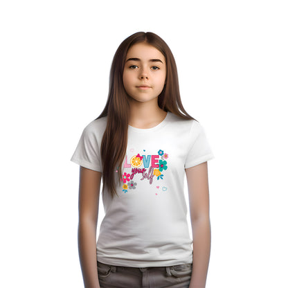 Love Yourself Kids T-Shirt - Super Soft Cotton for Confident Little Ones (D153)