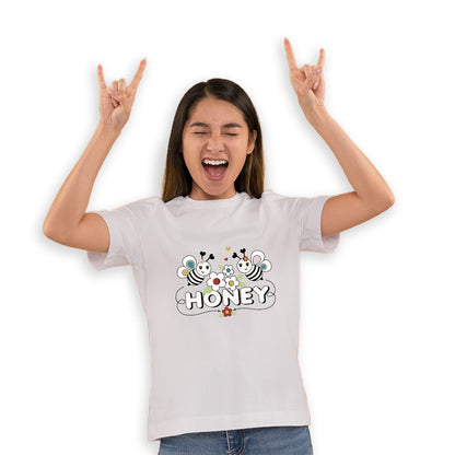Buzzing Honey Bee Kids T-Shirt - Soft Super Combed Cotton for All-Day Comfort (D160)