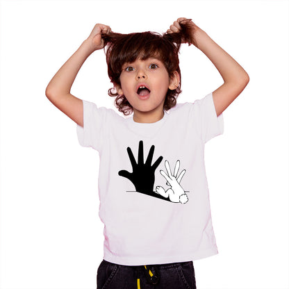 Shadow Rabbit Kids T-Shirt - Super Combed Bio-Wash Cotton for Playful Comfort (D72)