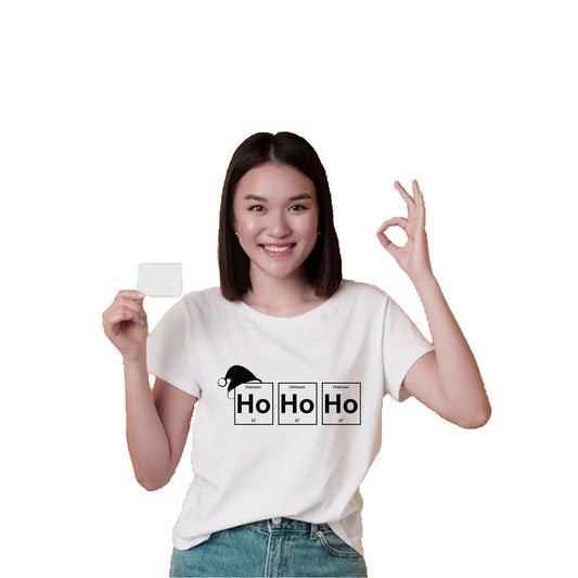 Festive Ho Ho Ho Kids T-Shirt - Super Soft Cotton for Holiday Fun (D8)