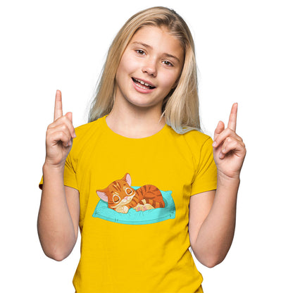 Adorable Kitty Kids T-Shirt - Super Combed Bio-Wash Cotton (D10)