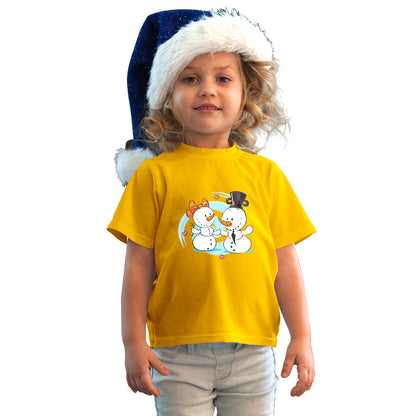 Snow Ball Delight Kids T-Shirt - Super Combed Cotton, Round Neck, Half Sleeves (D106)
