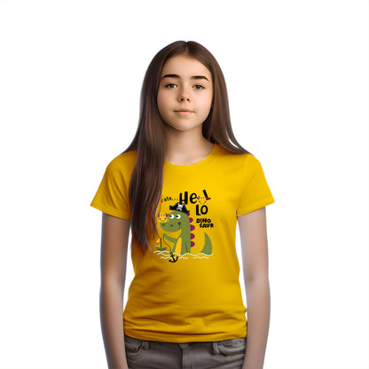 Dino Pirate Adventure Kids T-Shirt - Super Combed Bio-Wash Cotton (D120)