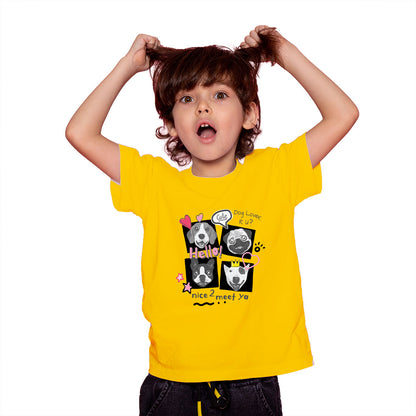 Adorable Dog Faces Kids T-Shirt - Super Combed Bio-Wash Cotton (D140)