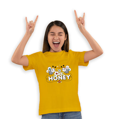 Buzzing Honey Bee Kids T-Shirt - Soft Super Combed Cotton for All-Day Comfort (D160)