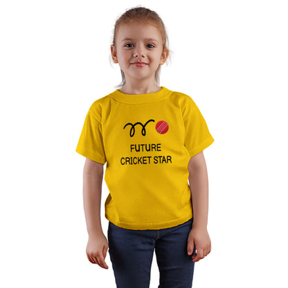 Future Cricket Star Kids T-Shirt - Super Combed Bio-Wash Cotton (D63)
