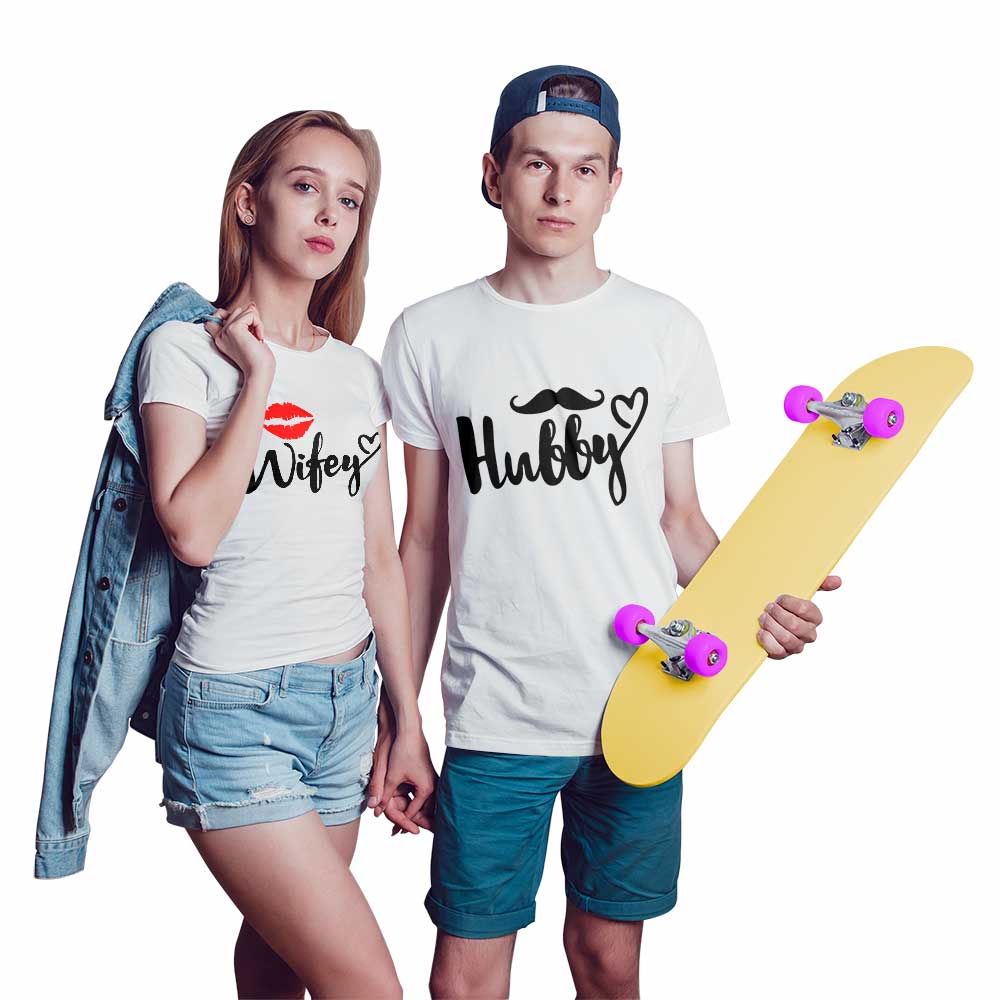 Wifey and Hubby Couple T-shirt - Right Marc