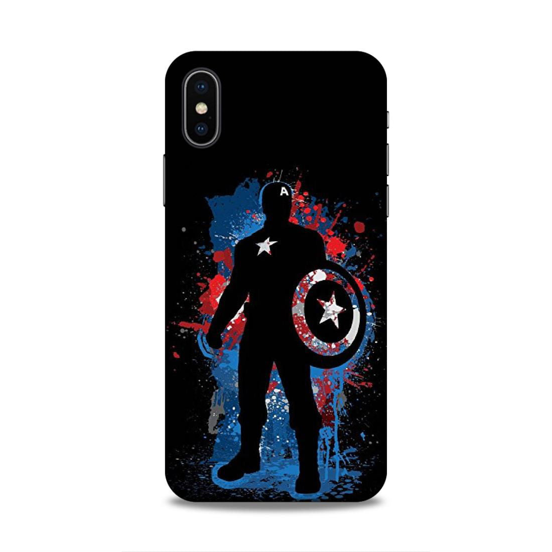 Black Captain America Hard Back Case For Apple iPhone X/XS - Right Marc