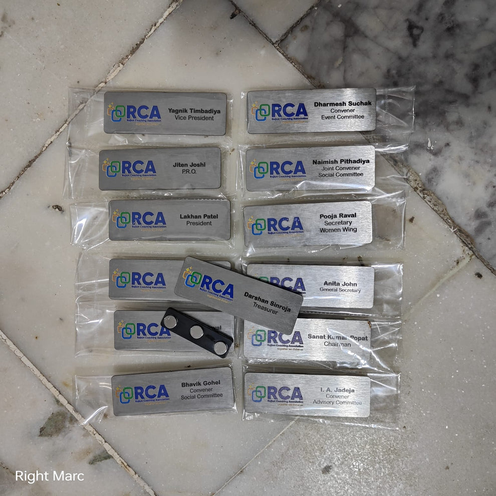 Custom Stainless Steel Name Badges | Corporate ID Tags Rajkot & India ...