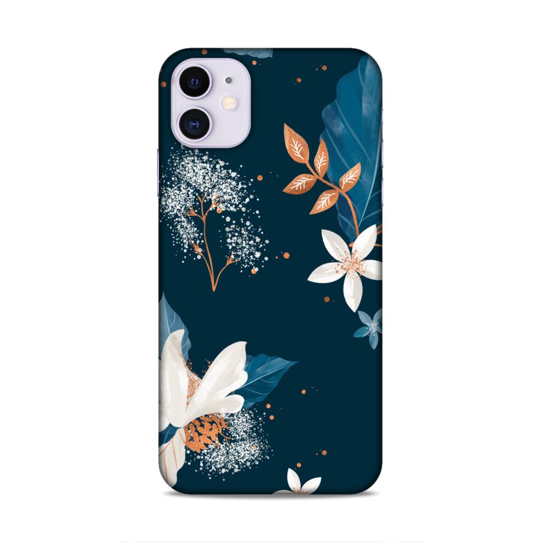 Blue Floral Hard Back Case For Apple iPhone 11