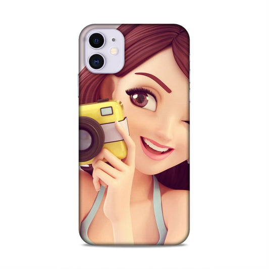 Selfi Click Girl Hard Back Case For Apple iPhone 11