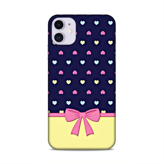 Heart Pattern with Bow Hard Back Case For Apple iPhone 11
