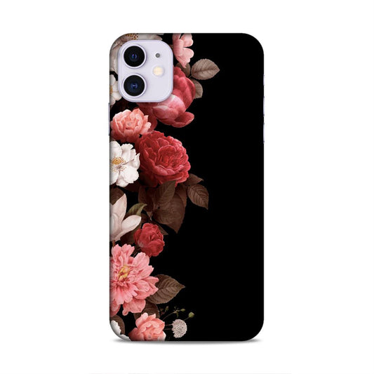 Floral in Black Hard Back Case For Apple iPhone 11
