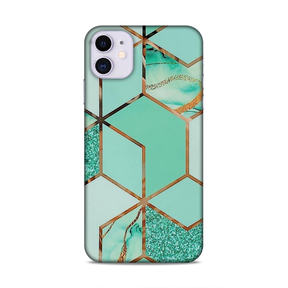 Hexagonal Marble Pattern Hard Back Case For Apple iPhone 11