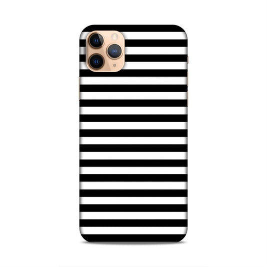 Black and White Line Hard Back Case For Apple iPhone 11 Pro