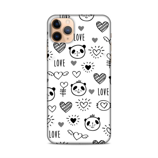 Heart Love and Panda Hard Back Case For Apple iPhone 11 Pro