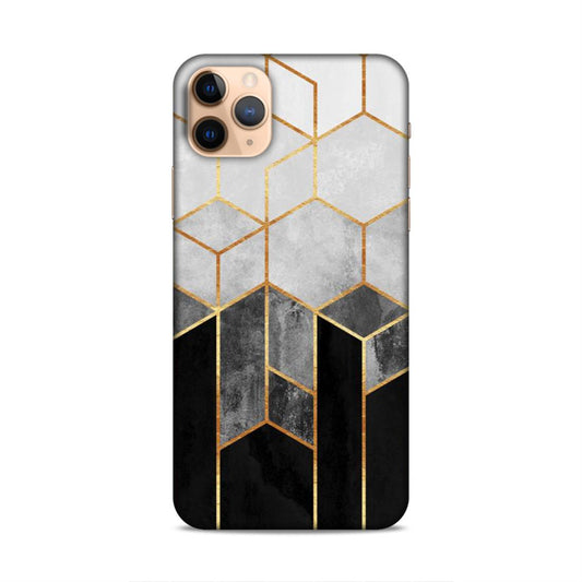 Hexagonal White Black Pattern Hard Back Case For Apple iPhone 11 Pro