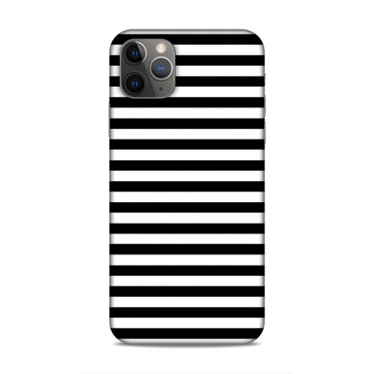 Black and White Line Hard Back Case For Apple iPhone 11 Pro Max