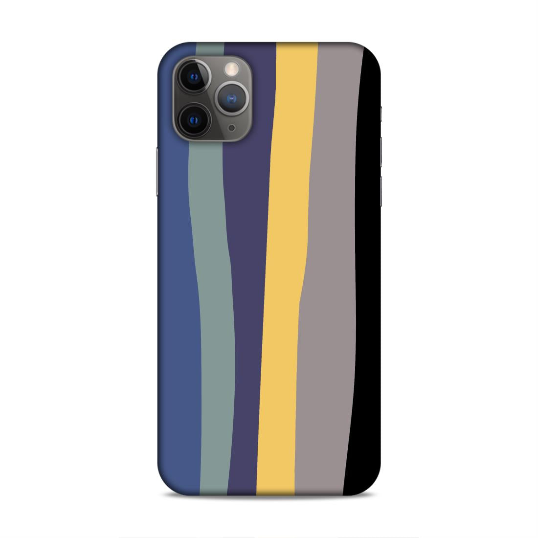 Black Blue Rainbow Hard Back Case For Apple iPhone 11 Pro Max