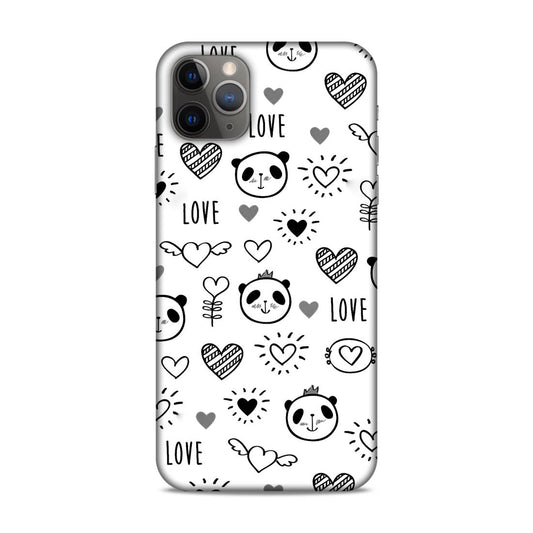 Heart Love and Panda Hard Back Case For Apple iPhone 11 Pro Max