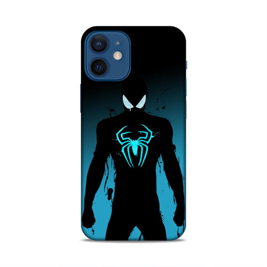 Black Spiderman Hard Back Case For Apple iPhone 12 Mini