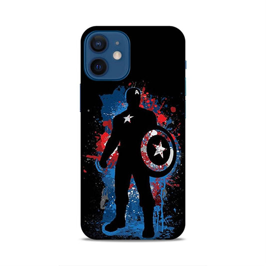 Black Captain America Hard Back Case For Apple iPhone 12 Mini