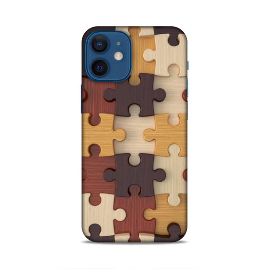 Multi Color Block Puzzle Hard Back Case For Apple iPhone 12 Mini